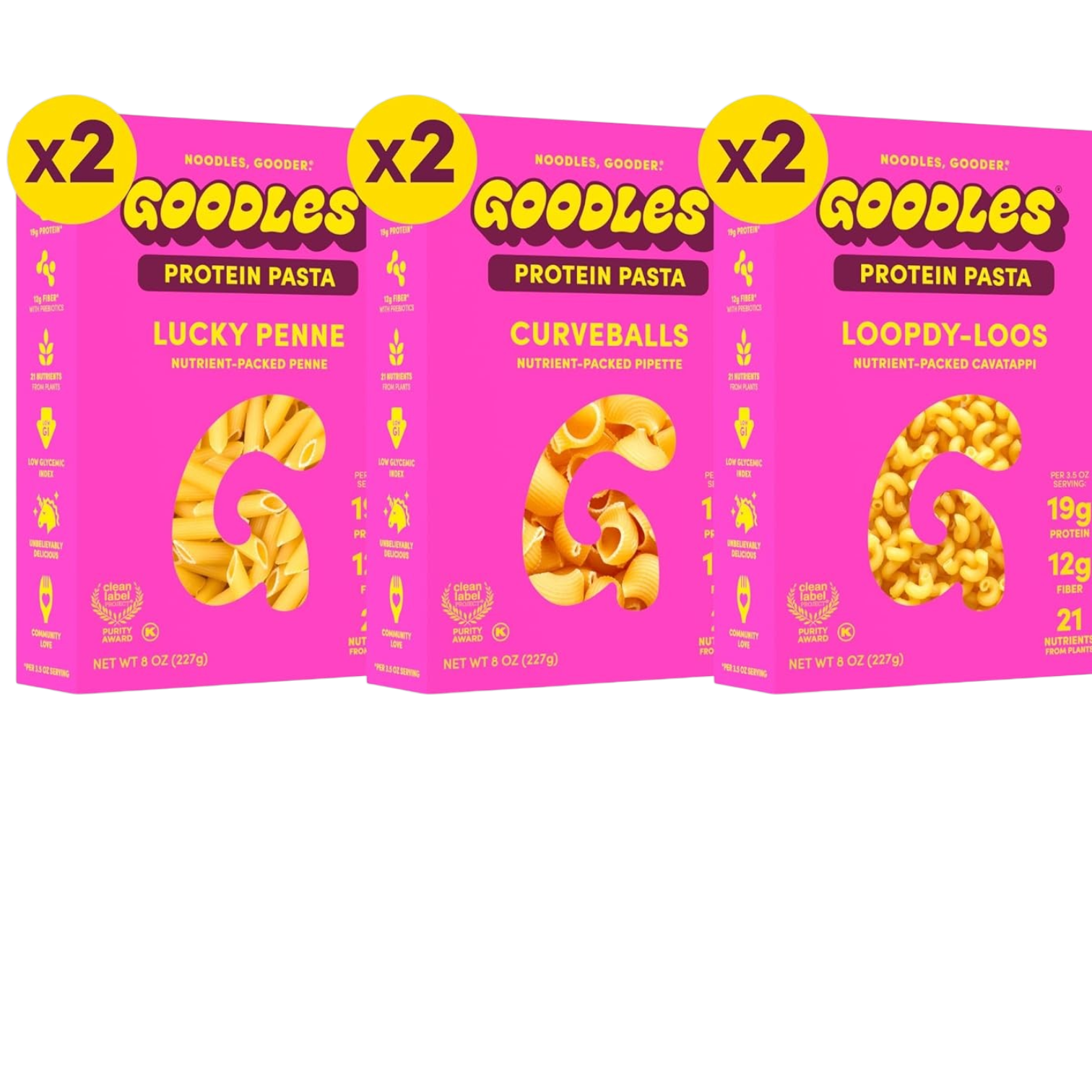 Pasta Variety Pack, 21 Plant-Based Nutrients,  Kosher by Goodles